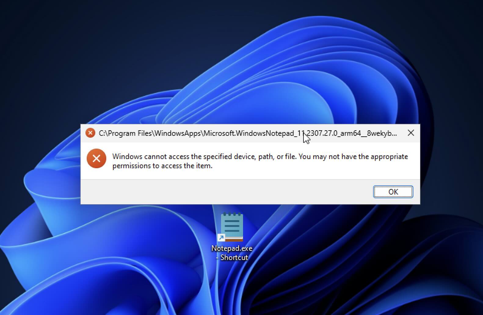 [Fix] Notepad Error: Windows cannot access the specified Device or Path